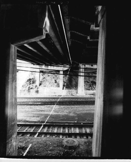 AR-6 Looking northwest, showing concrete supports for walkway